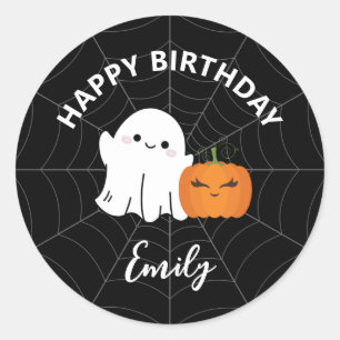 Gelukkige Verjaardag Halloween Kinder Partij Ronde Sticker