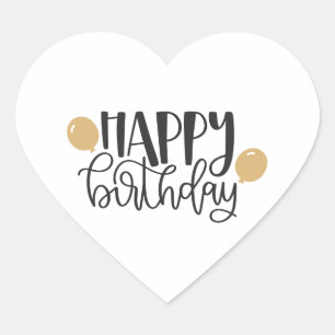 gelukkige verjaardag hart sticker