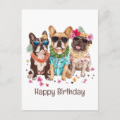 Gelukkige verjaardag Hawaiaanse Franse Bulldoggen  Briefkaart (Voorkant)