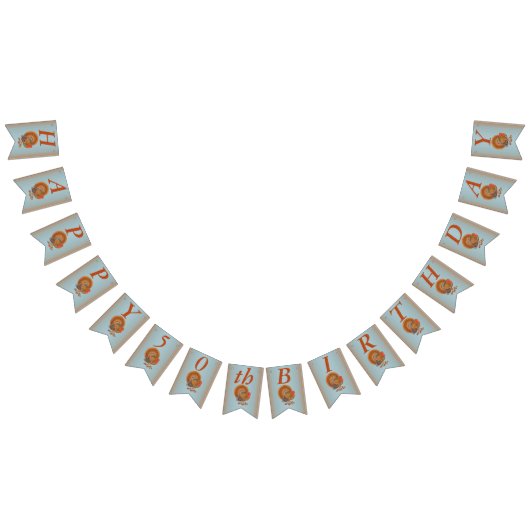 Gelukkige Verjaardag Herfst Kleuren Mannelijk Turk Vlaggetjes (Alle)