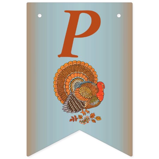 Gelukkige Verjaardag Herfst Kleuren Mannelijk Turk Vlaggetjes (Derde vlag)