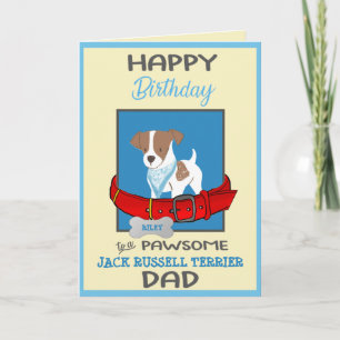 Gelukkige Verjaardag Hond Daddy Jack Russell Terri Kaart