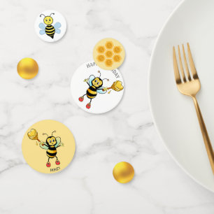 Gelukkige verjaardag honing hommel confetti