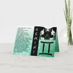 Gelukkige Verjaardag Horoscoop Teken Tweelingen Kaart