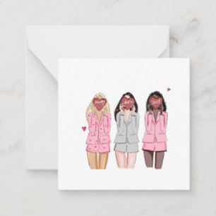 Gelukkige verjaardag illustratie roze meisjes notitiekaartje