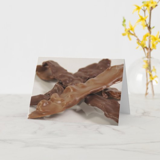 Gelukkige Verjaardag in Chocolade en Bacon Kaart (Gele Bloem)
