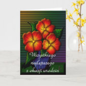 Gelukkige verjaardag in het Pools Kaart (Gele Bloem)