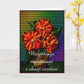 Gelukkige verjaardag in het Pools Kaart (Gele Bloem)