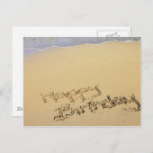 Gelukkige verjaardag in het zand briefkaart (Voorkant / Achterkant)