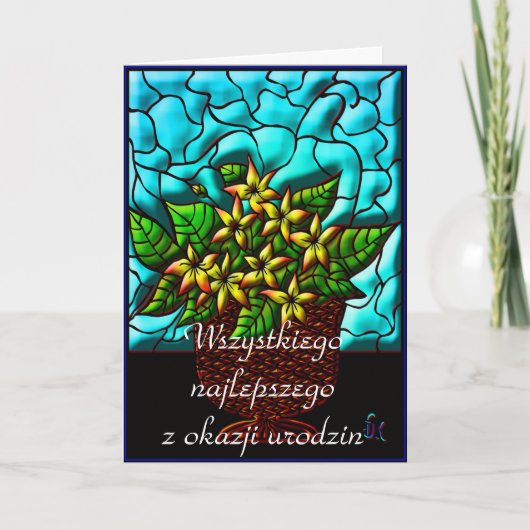 Gelukkige Verjaardag in Pools Kaart (Voorkant)