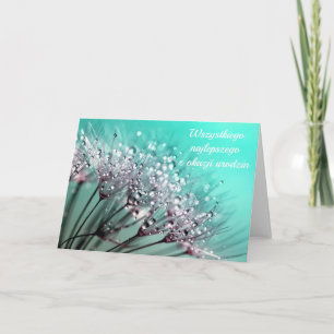 Gelukkige Verjaardag in Poolse paardenbloem blanco Kaart