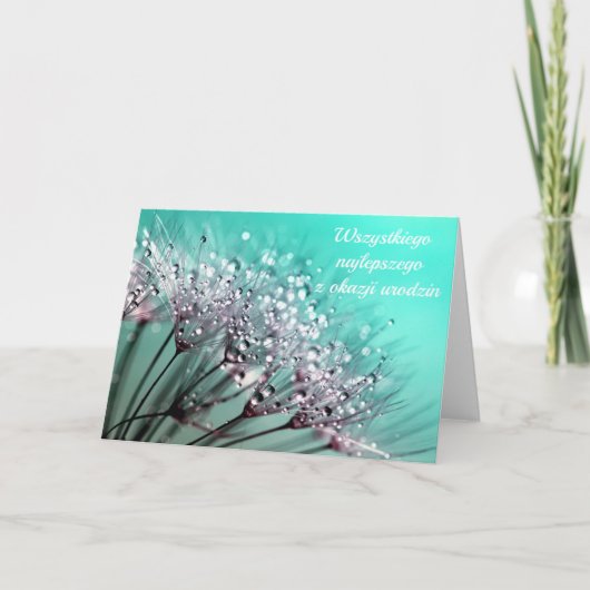 Gelukkige Verjaardag in Poolse paardenbloem blanco Kaart (Voorkant)