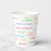 Gelukkige Verjaardag in Vele Verschillende Talen D Papieren Bekers (Links)