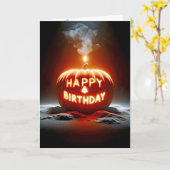 Gelukkige Verjaardag Jack-o-lantern Candle Kaart (Gele Bloem)