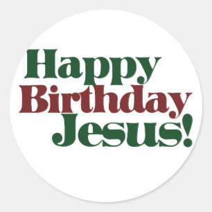 Gelukkige Verjaardag Jezus het is Kerstmis Ronde Sticker