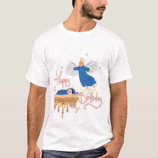 Gelukkige Verjaardag Jezus met Engel T-shirt