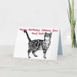 Gelukkige verjaardag jij Coole Tabby Kat Verjaarda Kaart