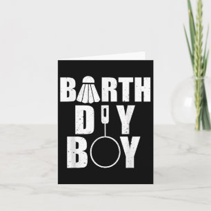 Gelukkige Verjaardag Jongen Badminton Speler Shutt Kaart