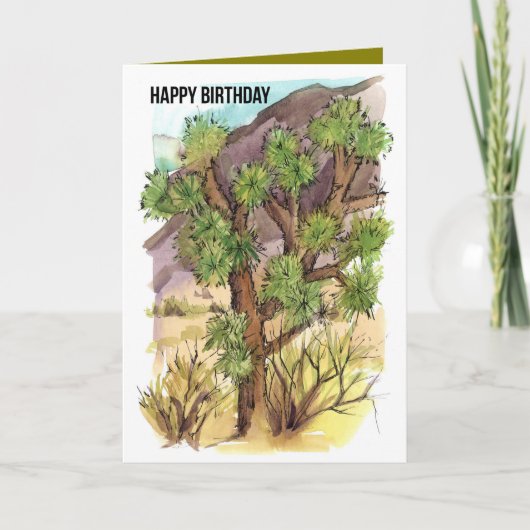 Gelukkige Verjaardag Joshua Tree Desert Landschap Kaart (Voorkant)