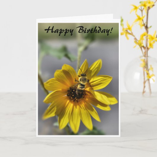 Gelukkige Verjaardag Kaart (Gele Bloem)