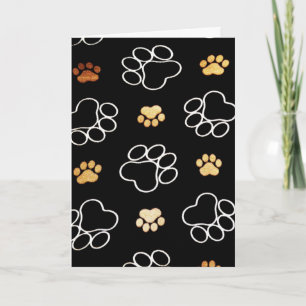 Gelukkige Verjaardag Kaart met Dog Paw Prints
