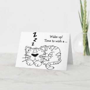 Gelukkige Verjaardag Kaart: Sleeping Cat Kaart