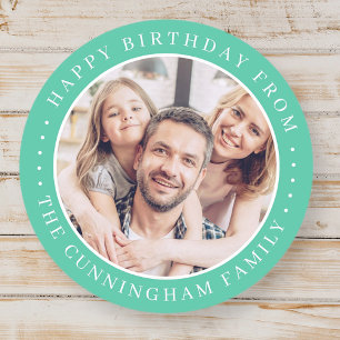Gelukkige Verjaardag Klassieke Eenvoudige Familie Ronde Sticker