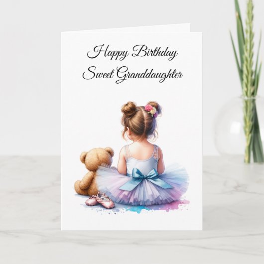Gelukkige verjaardag kleindochter | Ballerina en T Kaart (Voorkant)