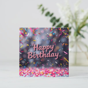 Gelukkige Verjaardag Kleurrijke Confetti & snoep Kaart