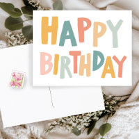 GELUKKIGE VERJAARDAG Kleurrijke Pastel Handletteri