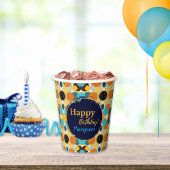 Gelukkige Verjaardag Kleurrijke Retro 80's Persona Papieren Bekers