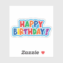 Gelukkige verjaardag kleurrijke sticker