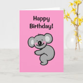 Gelukkige verjaardag (koala) kaart (Gele Bloem)