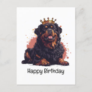 Gelukkige verjaardag Koninklijke Rottweiler Hondsd Briefkaart