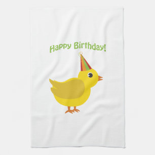 Gelukkige Verjaardag! kuiken Theedoek