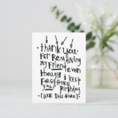 Gelukkige verjaardag (laat) briefkaart (Staand voorkant)