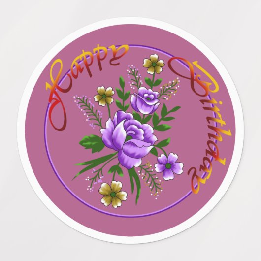 gelukkige verjaardag labels (Design 1)