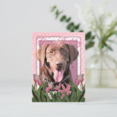 Gelukkige Verjaardag - Labrador - Chocolade Briefkaart (Staand voorkant)