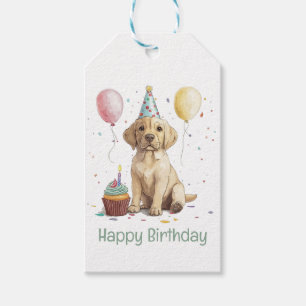 Gelukkige verjaardag Labrador Retriever honden Cadeaulabel