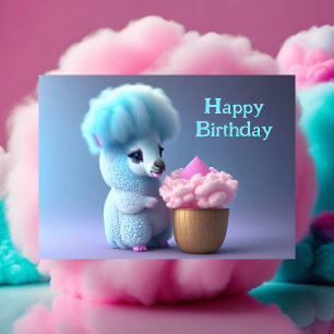 Gelukkige verjaardag, Lama die cupcake eet Briefkaart