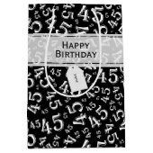 Gelukkige Verjaardag Leeftijd 45 Nummer Patroon Zw Medium Cadeauzakje (Voorkant)