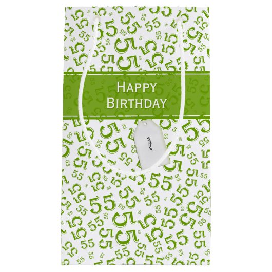 Gelukkige Verjaardag Leeftijd 55 Nummer Patroon Gr Klein Cadeauzakje (Voorkant)