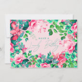 Gelukkige Verjaardag Lente Zomer Tuin Bloemen Blus Kaart (Voorkant)