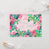 Gelukkige Verjaardag Lente Zomer Tuin Bloemen Blus Kaart (Voorkant / Achterkant in situ)