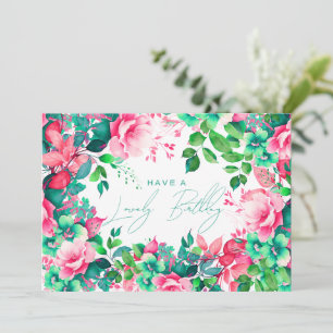 Gelukkige Verjaardag Lente Zomer Tuin Bloemen Kaart