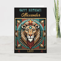 Gelukkige Verjaardag Leo Zodiac Design