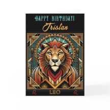 Gelukkige Verjaardag Leo Zodiac Design