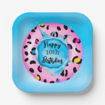Gelukkige Verjaardag Leopard Float Splash aangepas
