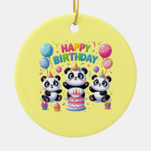 Gelukkige verjaardag, leuk en leuk, keramisch ornament