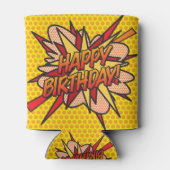 GELUKKIGE VERJAARDAG Leuk Modern Blikjeskoeler (Achterkant)